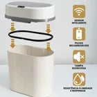 Lixeira Inteligente 12 Litros Grande Automática Sensor Inteligente Aproximação Anti-odor Abrir e Fechar Com Pilhas Recarregáveis E Carregador Luvinco