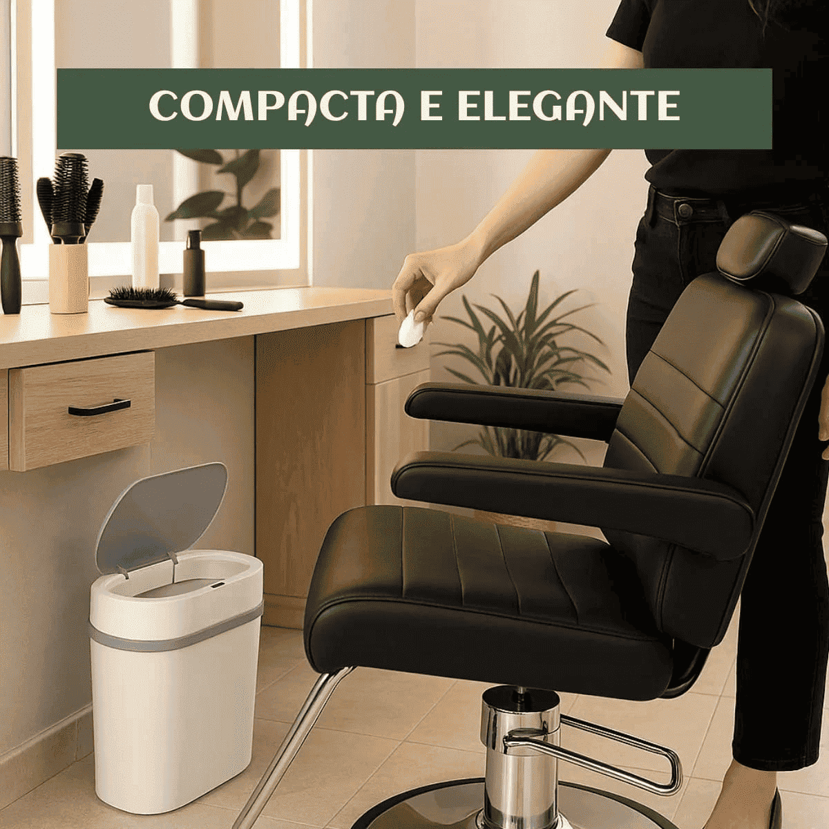 Lixeira Inteligente 12 Litros Grande Automática Sensor Inteligente Aproximação Anti-odor Abrir e Fechar Com Pilhas Recarregáveis E Carregador Luvinco
