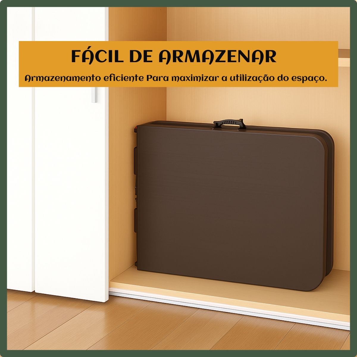Mesa Dobrável Vira Maleta Com Alça Portátil 1.80m Para Camping Pesca Jardim Área Externa Ou Interna Salão De Festas Gourmet Luvinco