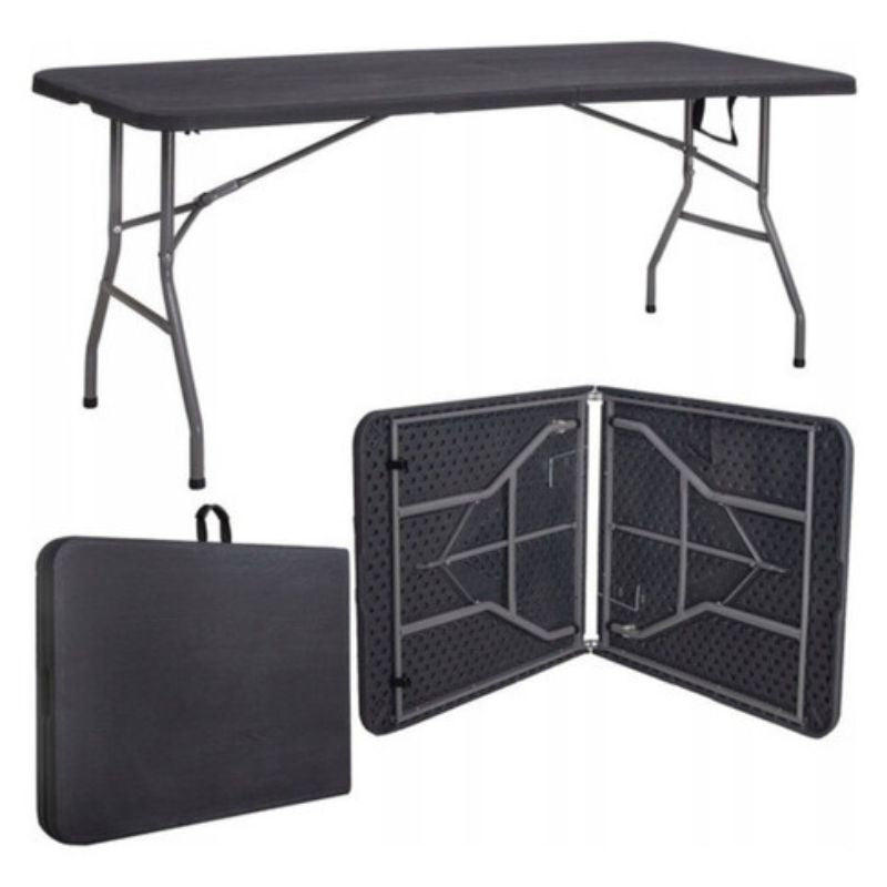 Mesa Dobrável Vira Maleta Com Alça Portátil 1.80m Para Camping Pesca Jardim Área Externa Ou Interna Salão De Festas Gourmet Luvinco