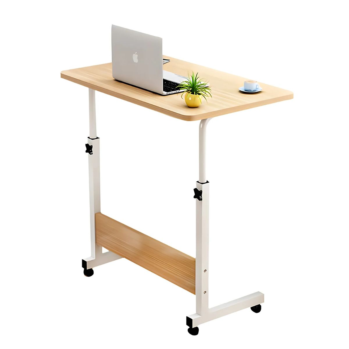 Mesa Notebook Ergonômica Multiuso Altura Regulável Rodinhas Mesa  de Canto Escrivaninha para Cama Sofá Ajustes LuvinCo
