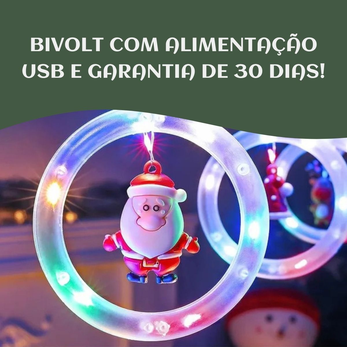 Pisca Cascata 130 Led IP65 Prova De Água  3,0m Cortina Varal Figura Decoração Natal Varal LuvinCo Bivolt
