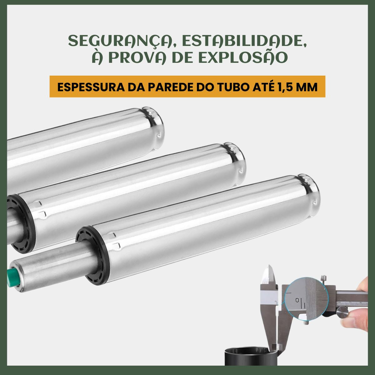 Pistão Gás Coluna Universal Cadeira Cromado Classe 4 200kg