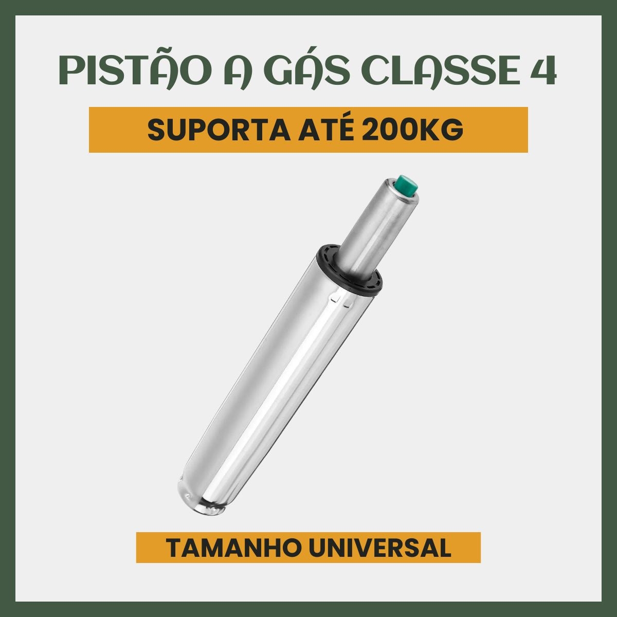 Pistão Gás Coluna Universal Cadeira Cromado Classe 4 200kg