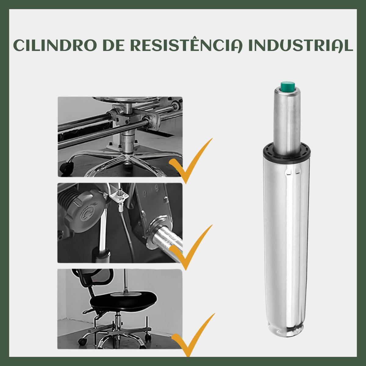 Pistão Gás Coluna Universal Cadeira Cromado Classe 4 200kg