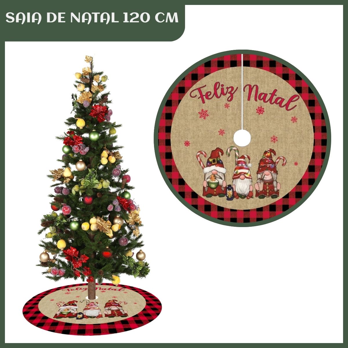 Saia Tapete Base Árvore De Natal Decoração Enfeite Natalino