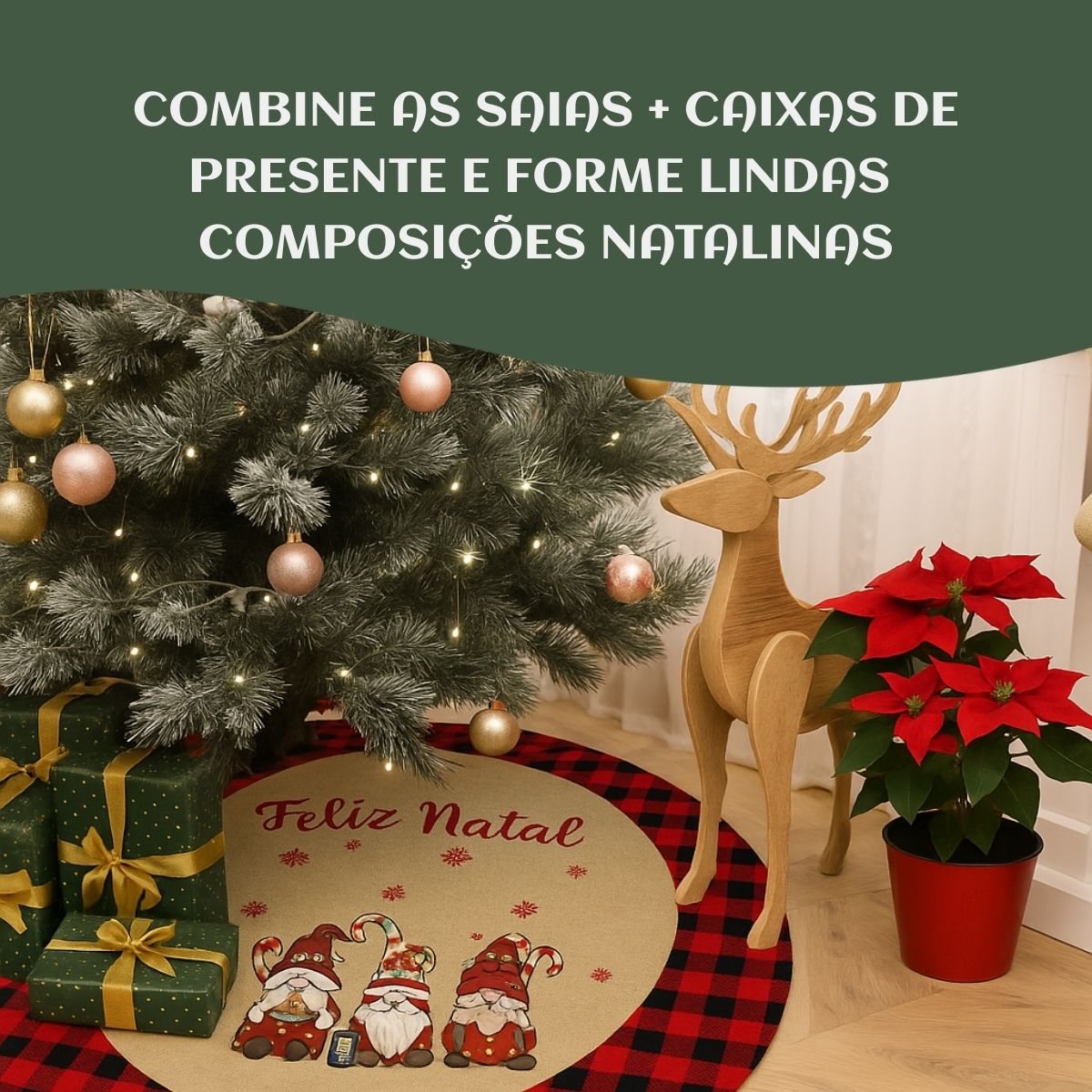 Saia Tapete Base Árvore De Natal Decoração Enfeite Natalino