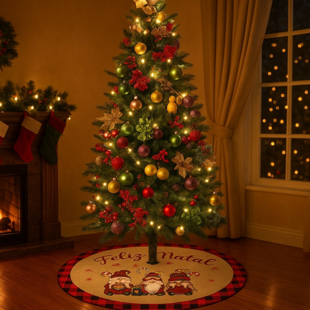 Saia Tapete Base Árvore De Natal Decoração Enfeite Natalino