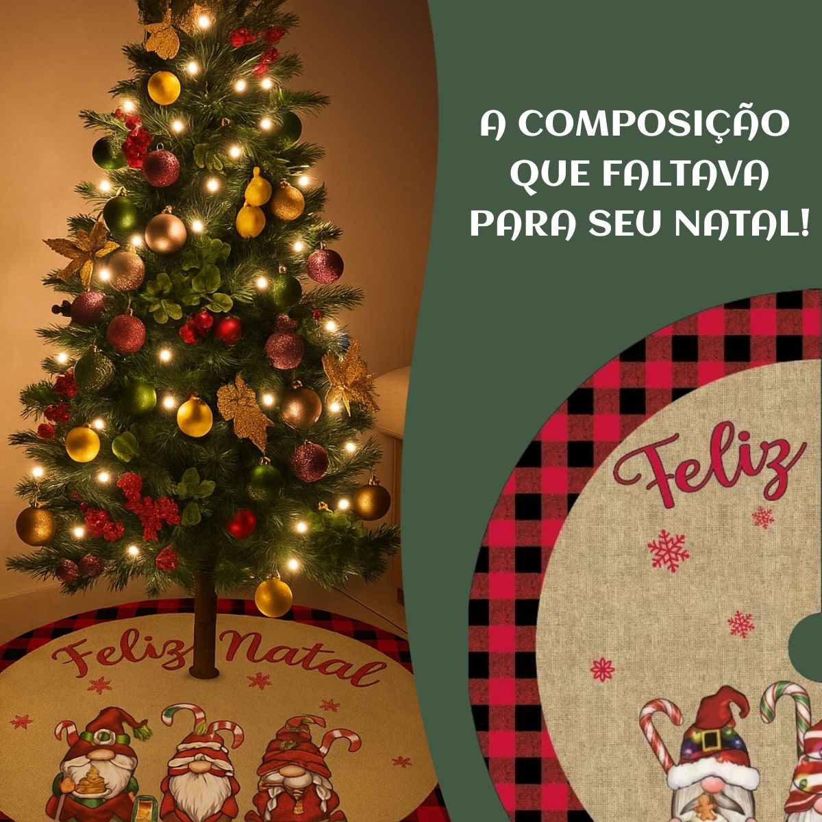 Saia Tapete Base Árvore De Natal Decoração Enfeite Natalino