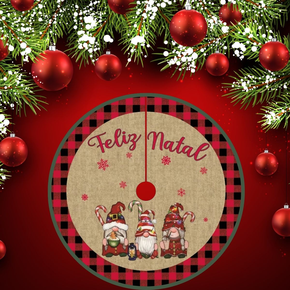Saia Tapete Base Árvore De Natal Decoração Enfeite Natalino