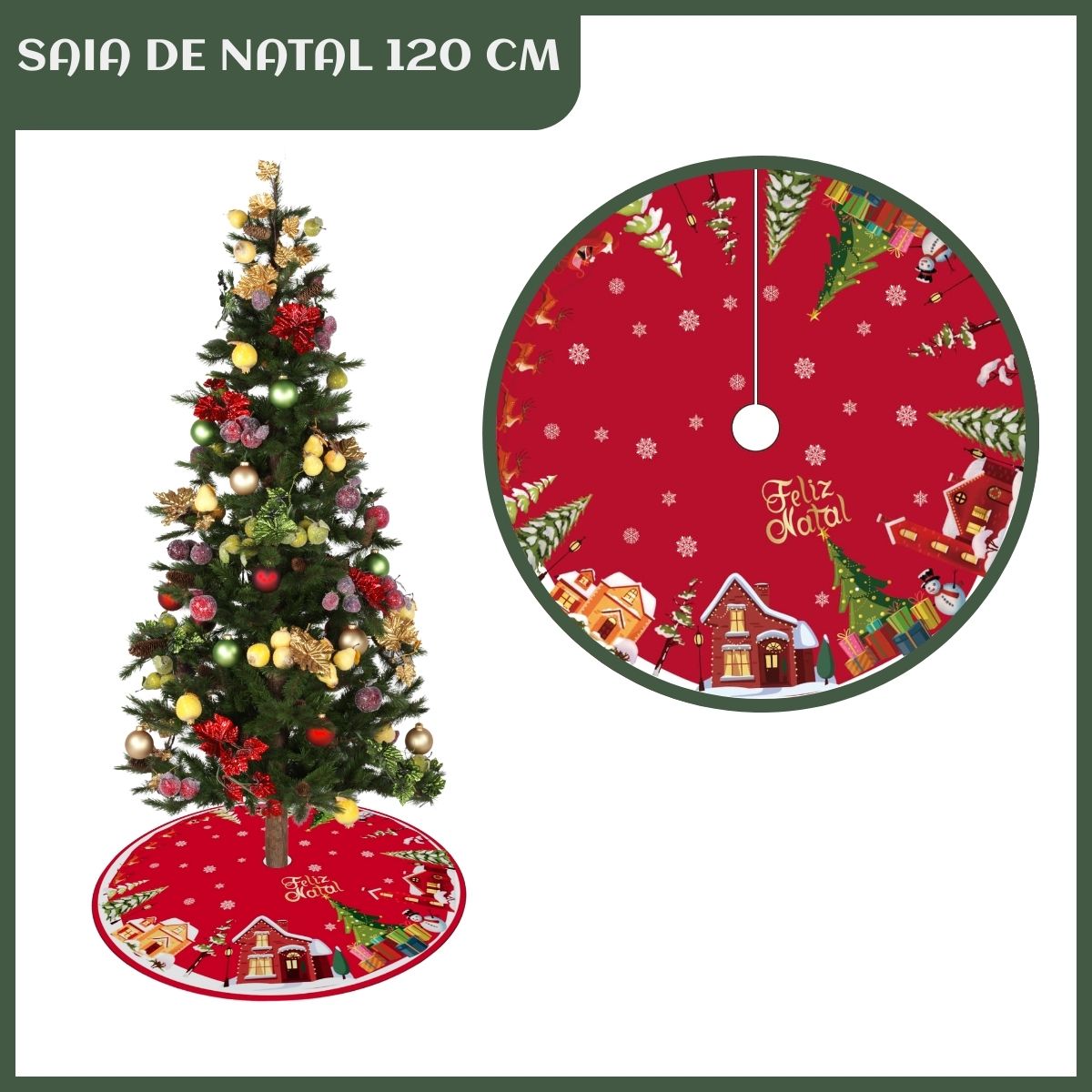 Saia Tapete Base Árvore De Natal Decoração Enfeite Natalino