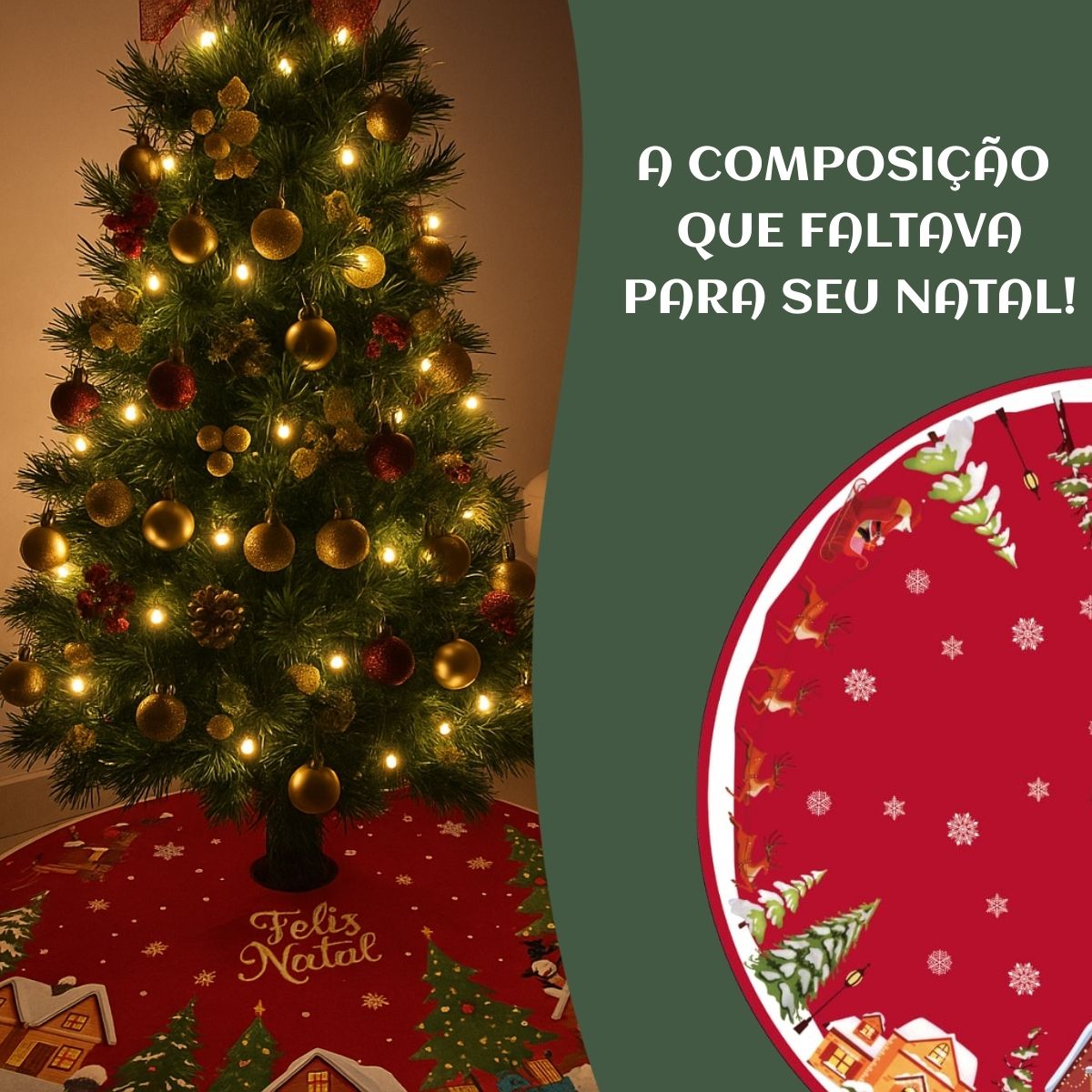 Saia Tapete Base Árvore De Natal Decoração Enfeite Natalino