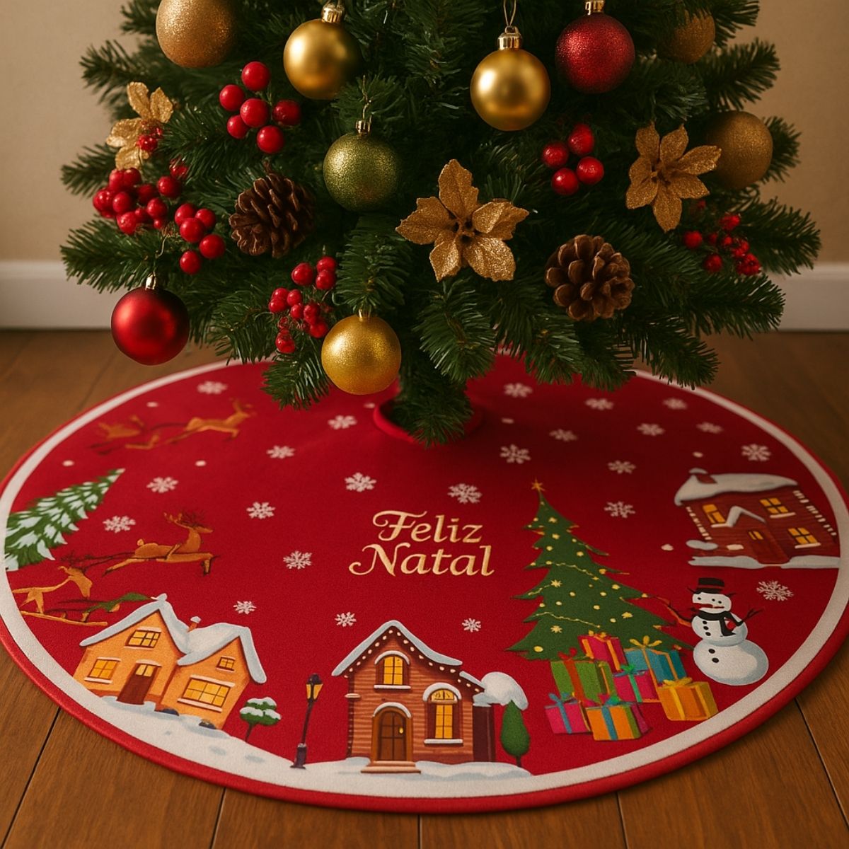 Saia Tapete Base Árvore De Natal Decoração Enfeite Natalino