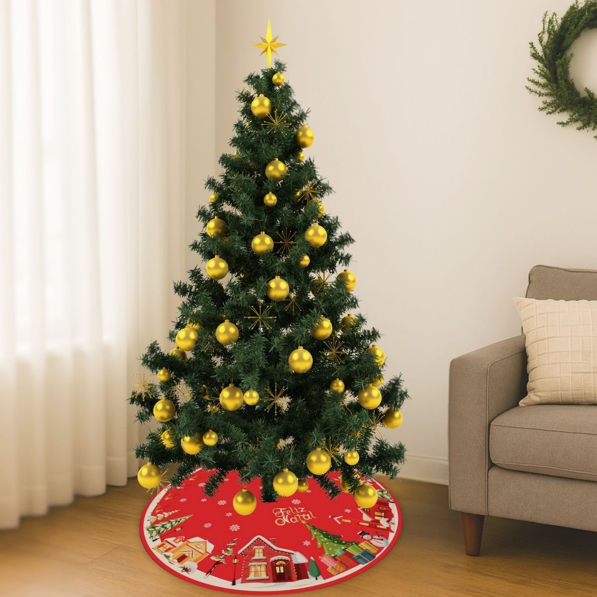 Saia Tapete Base Árvore De Natal Decoração Enfeite Natalino