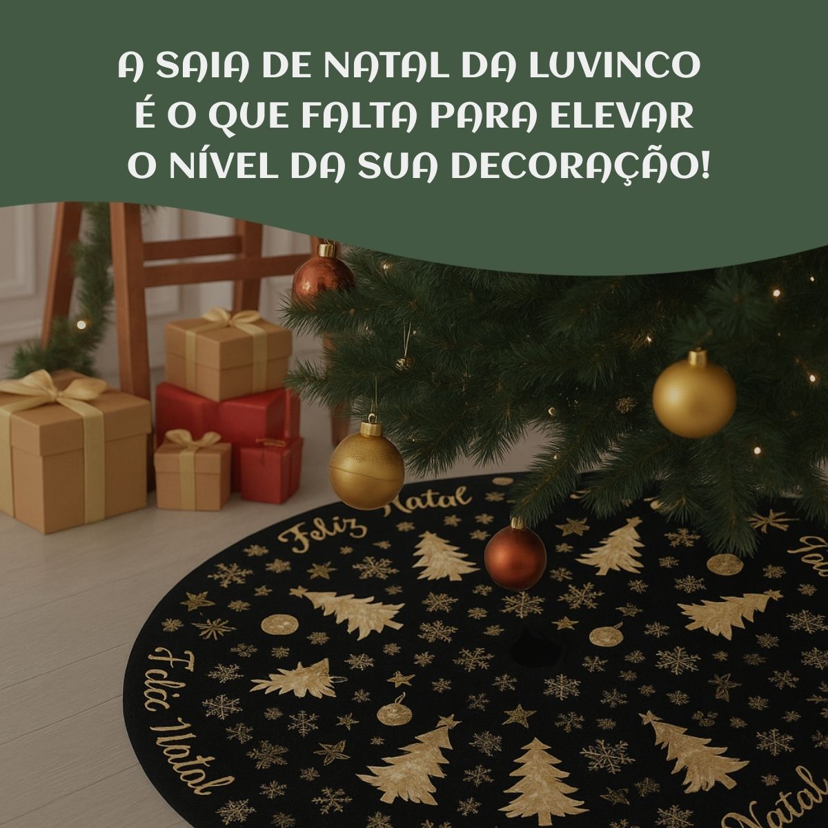Saia Tapete Base Árvore De Natal Decoração Enfeite Natalino