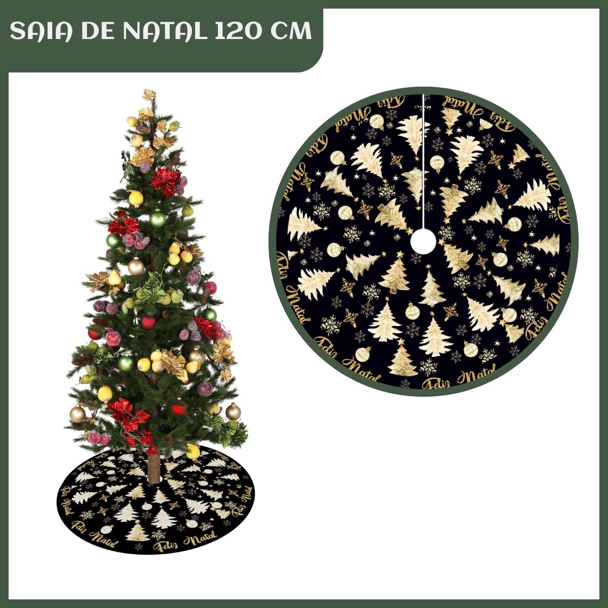 Saia Tapete Base Árvore De Natal Decoração Enfeite Natalino
