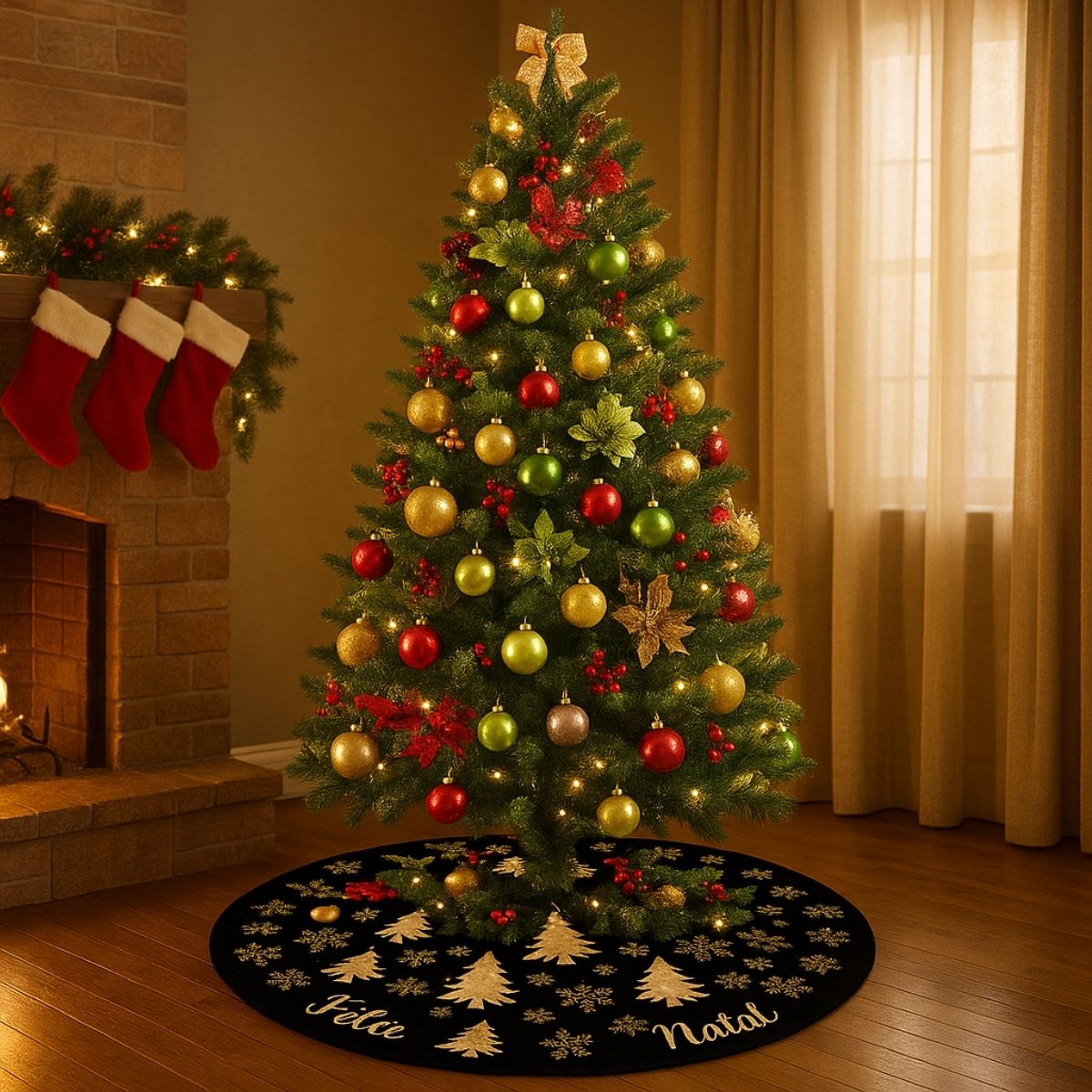 Saia Tapete Base Árvore De Natal Decoração Enfeite Natalino