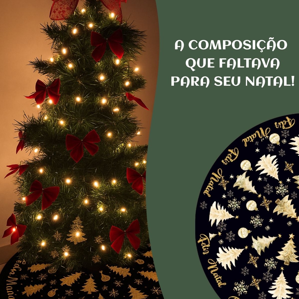 Saia Tapete Base Árvore De Natal Decoração Enfeite Natalino