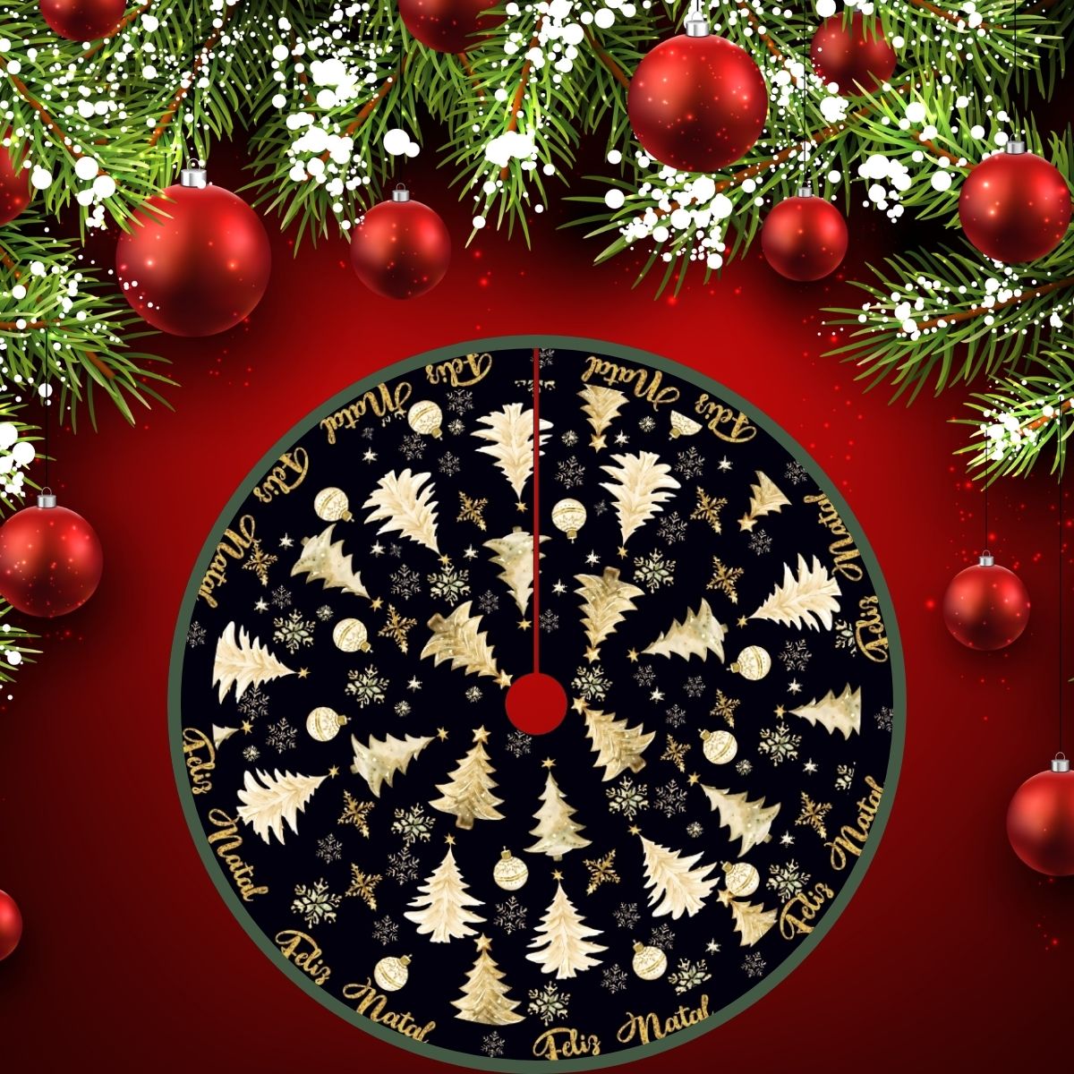 Saia Tapete Base Árvore De Natal Decoração Enfeite Natalino
