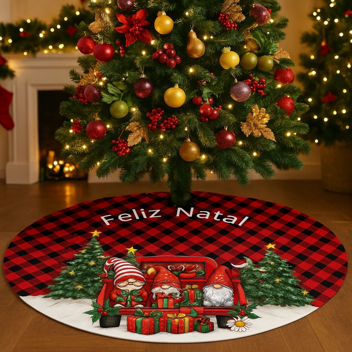 Saia Tapete Base Árvore De Natal Decoração Enfeite Natalino