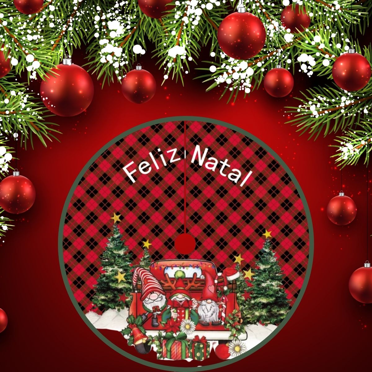 Saia Tapete Base Árvore De Natal Decoração Enfeite Natalino