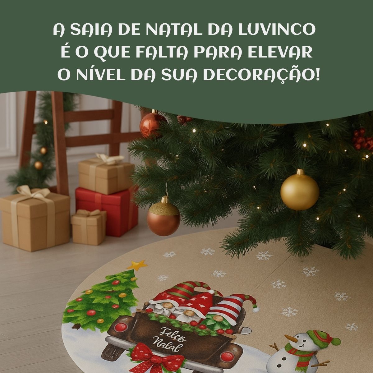 Saia Tapete Base Árvore De Natal Decoração Enfeite Natalino