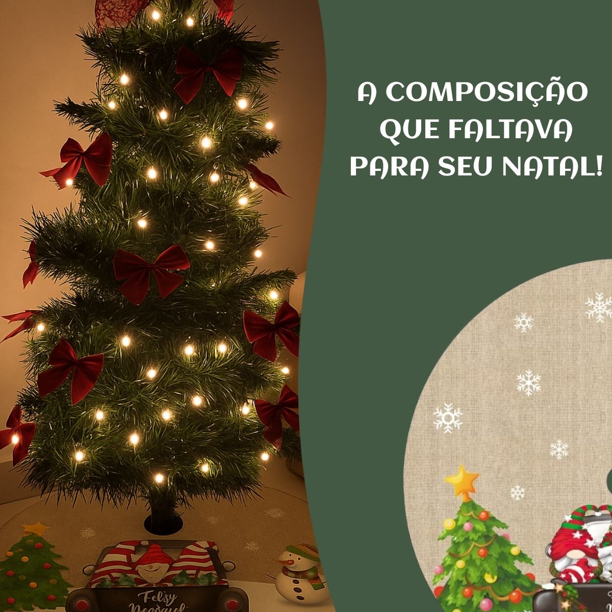Saia Tapete Base Árvore De Natal Decoração Enfeite Natalino
