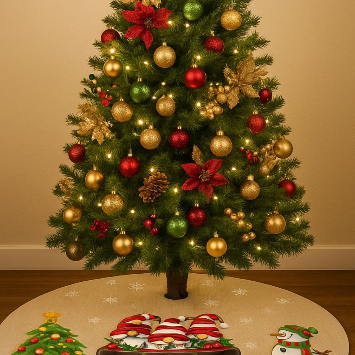 Saia Tapete Base Árvore De Natal Decoração Enfeite Natalino
