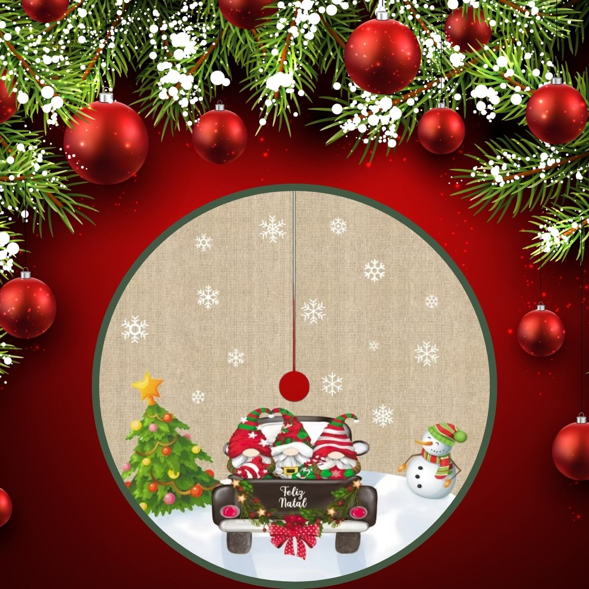 Saia Tapete Base Árvore De Natal Decoração Enfeite Natalino
