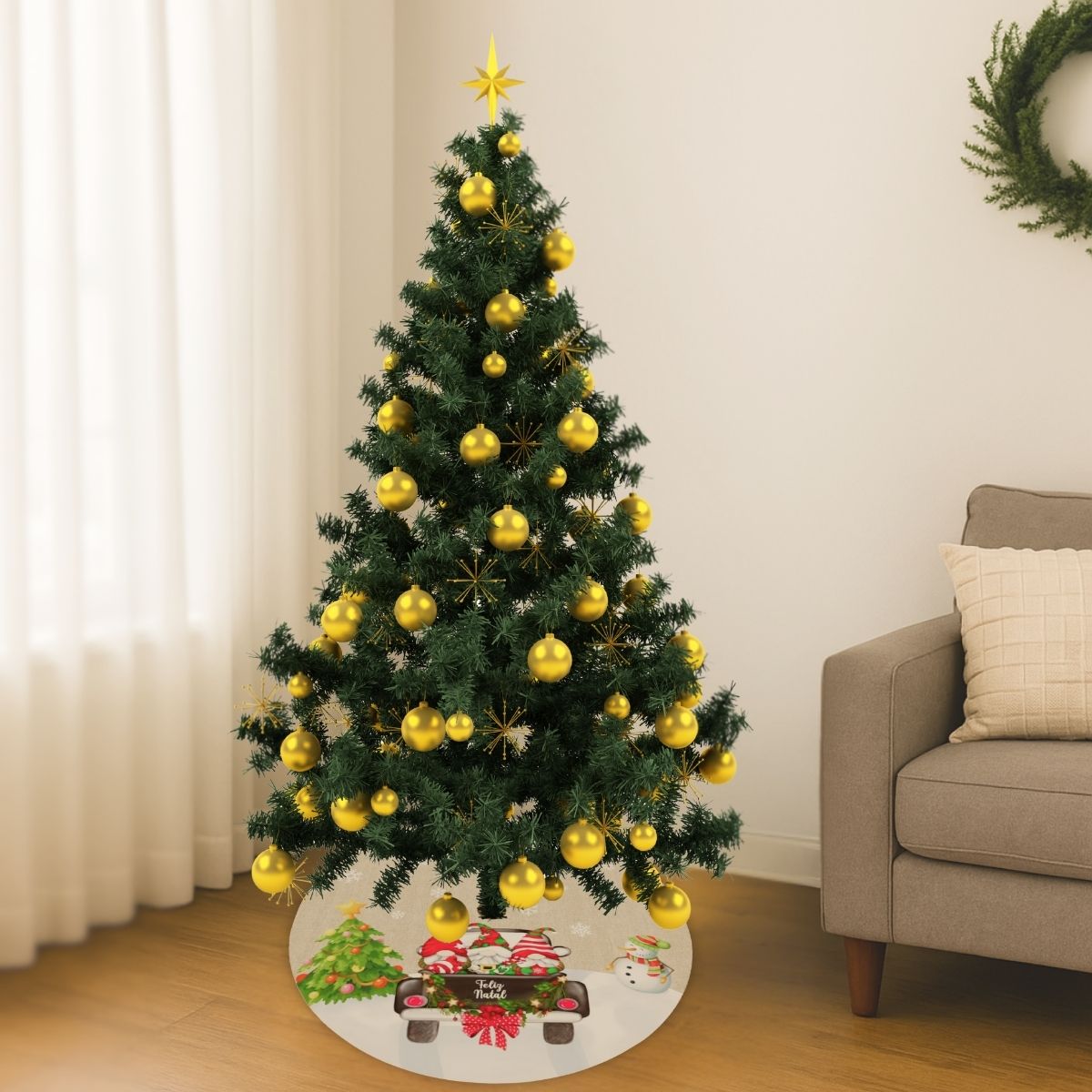 Saia Tapete Base Árvore De Natal Decoração Enfeite Natalino