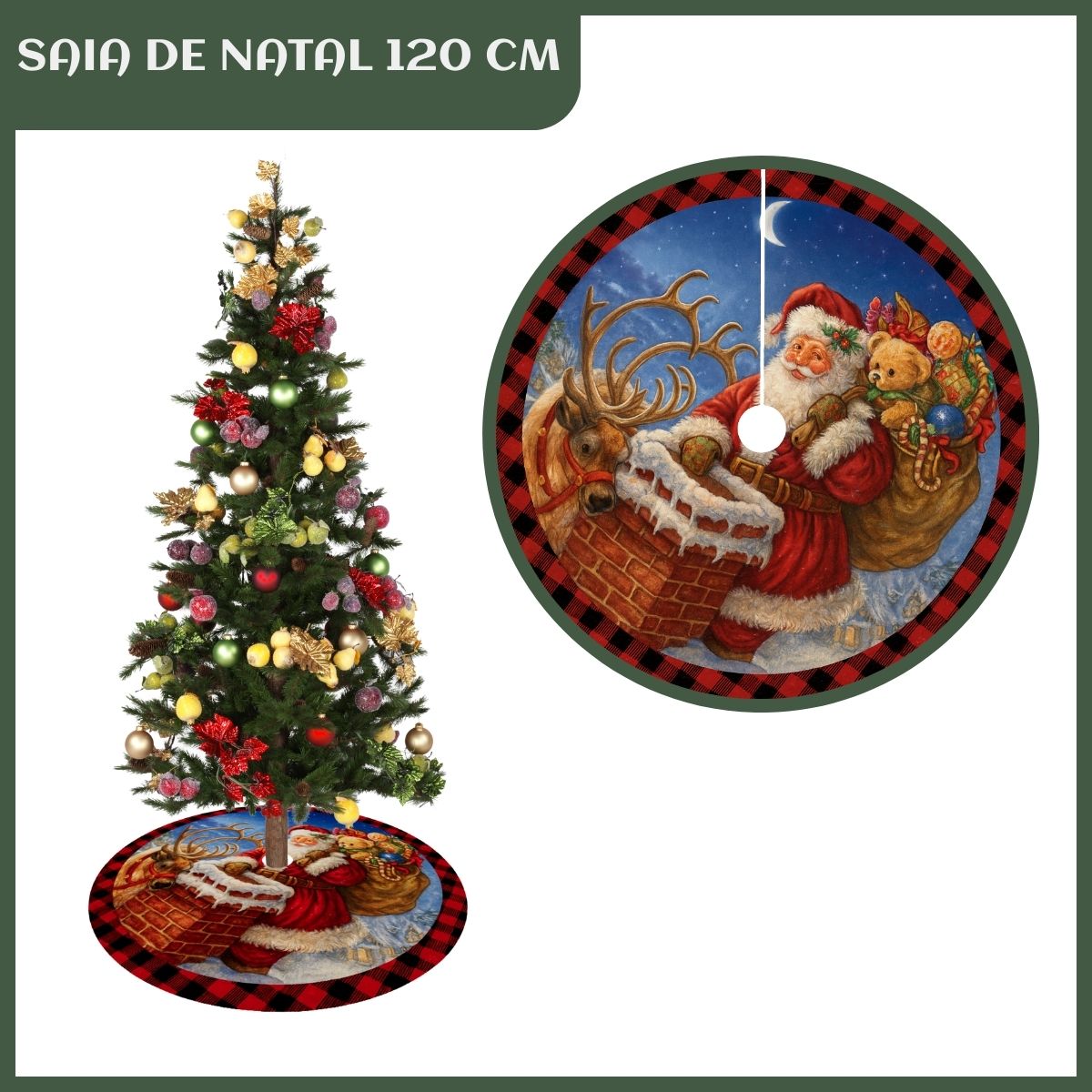 Saia Tapete Base Árvore De Natal Decoração Enfeite Natalino