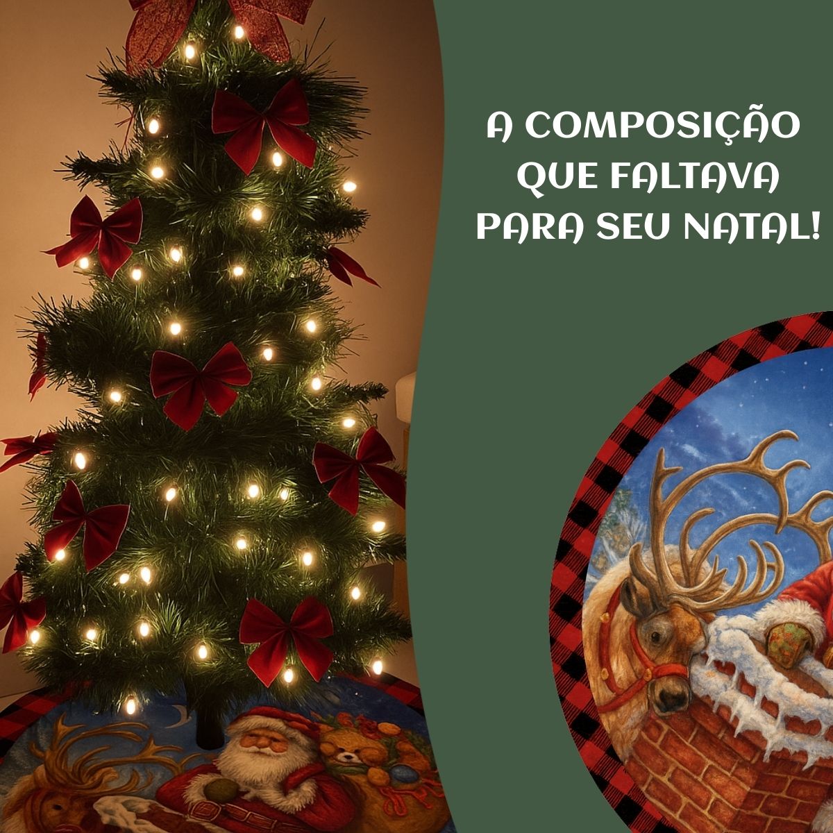 Saia Tapete Base Árvore De Natal Decoração Enfeite Natalino