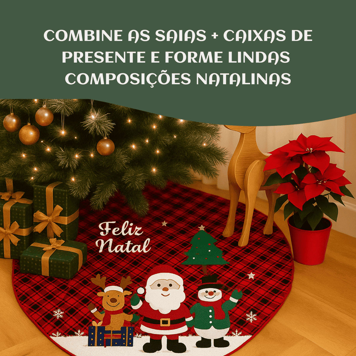 Saia Tapete Base Árvore De Natal Decoração Enfeite Natalino