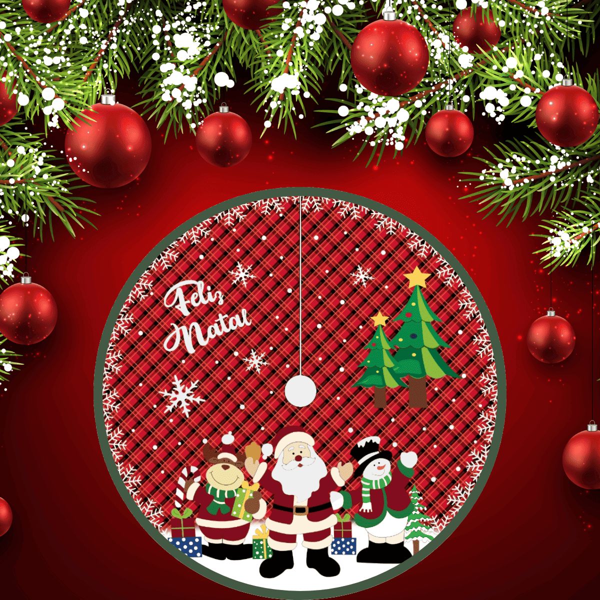 Saia Tapete Base Árvore De Natal Decoração Enfeite Natalino