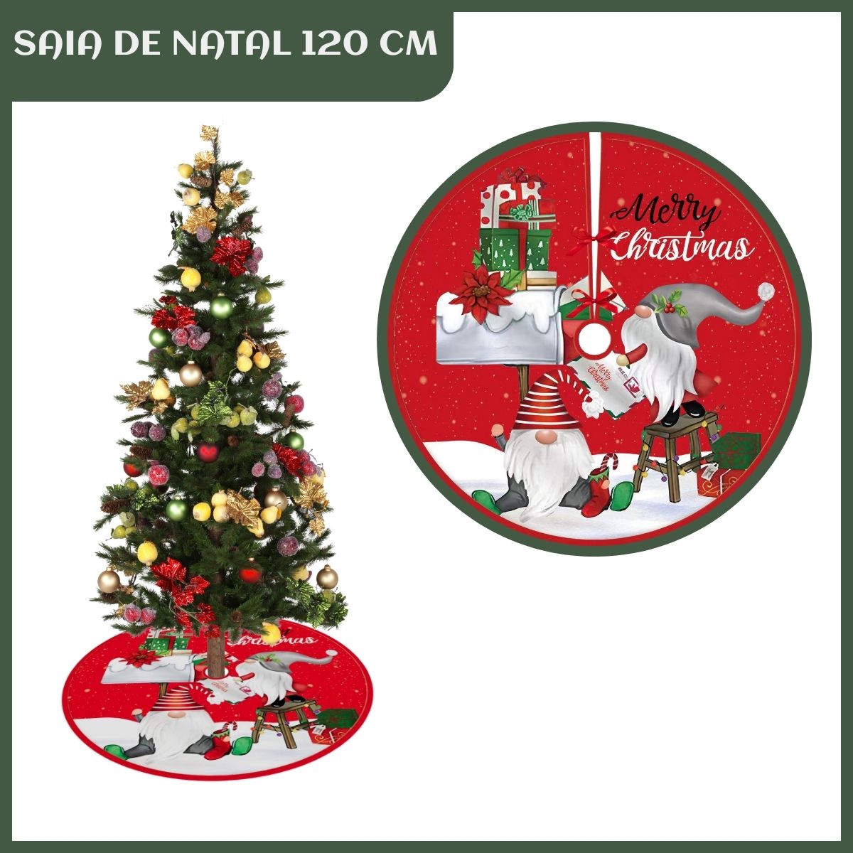 Saia Tapete Base Árvore De Natal Decoração Enfeite Natalino