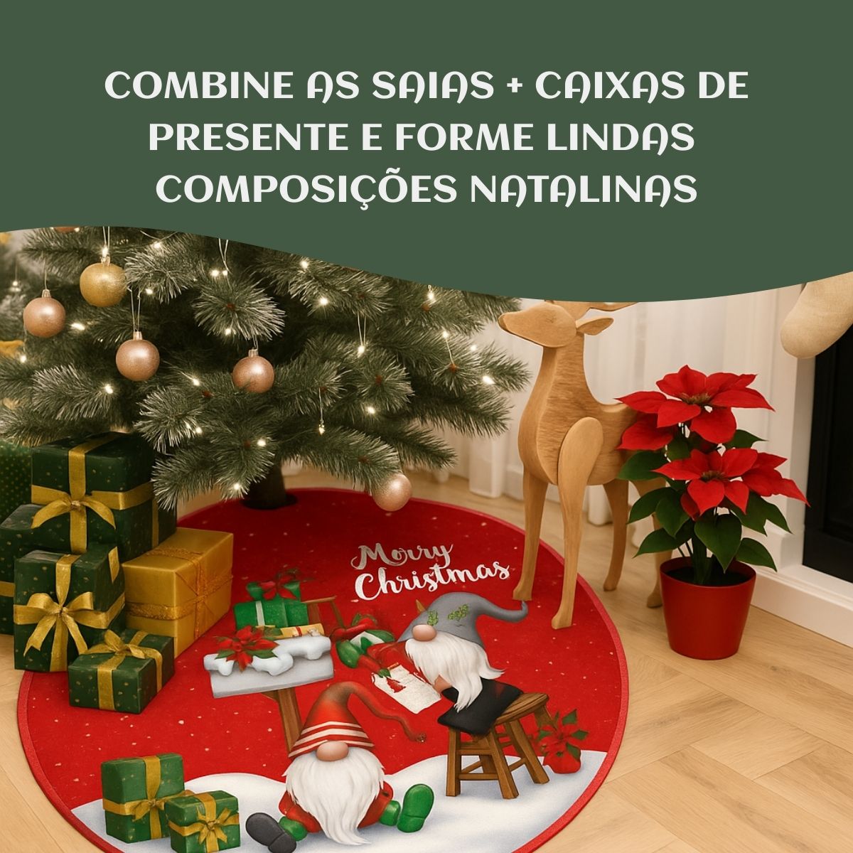 Saia Tapete Base Árvore De Natal Decoração Enfeite Natalino