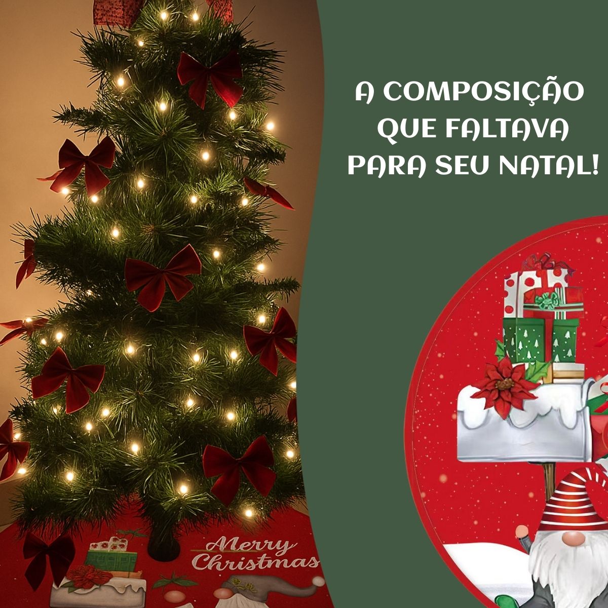 Saia Tapete Base Árvore De Natal Decoração Enfeite Natalino