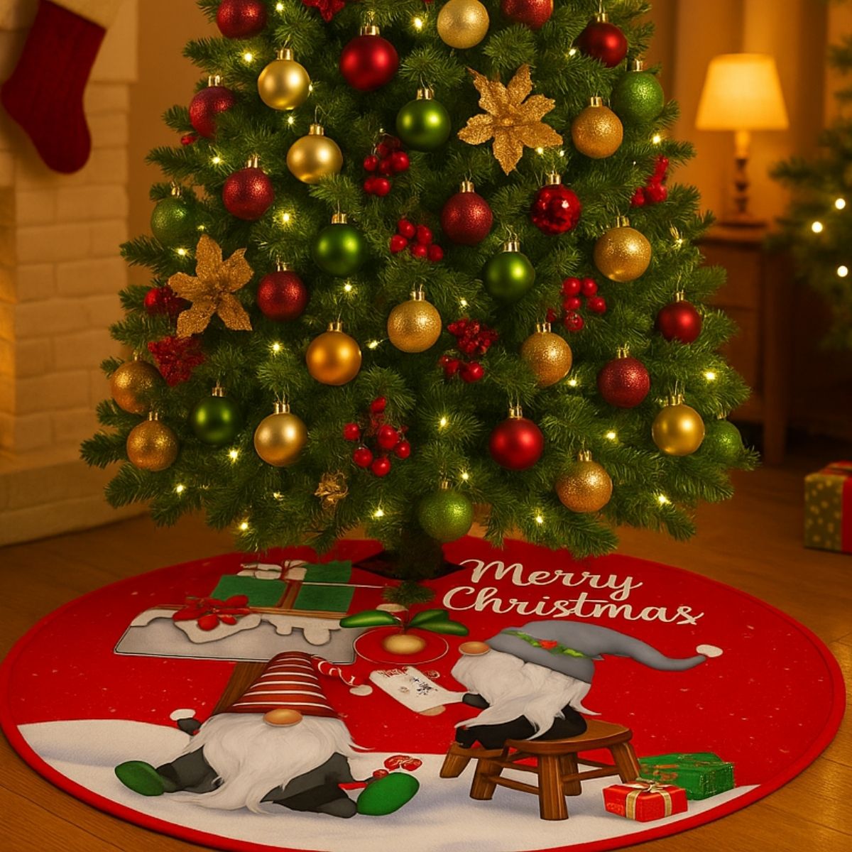 Saia Tapete Base Árvore De Natal Decoração Enfeite Natalino