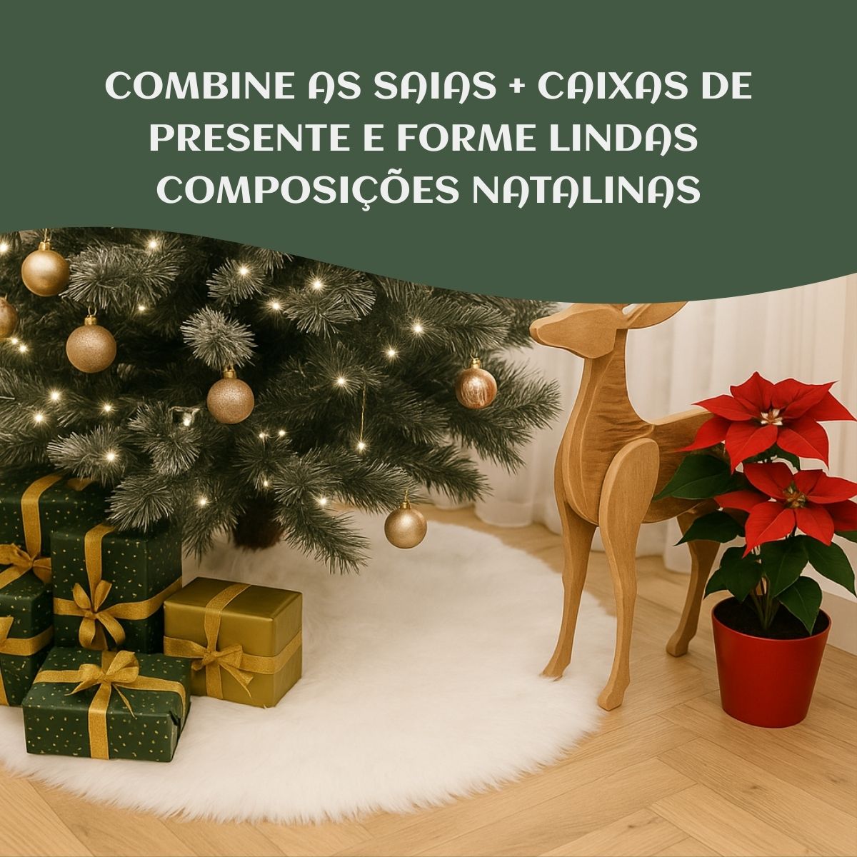 Saia Tapete Base Árvore De Natal Decoração Enfeite Natalino