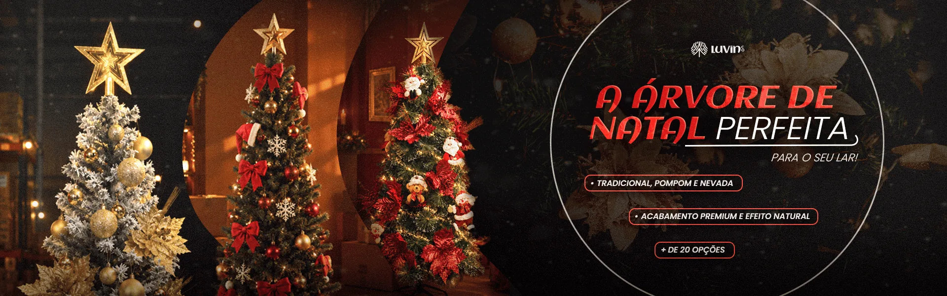 Árvores de Natal LuvinCo: tradicional, pompom e nevada